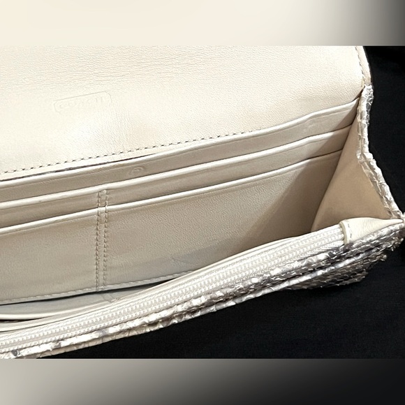 NWT-Coach Leather Embossed Python Print Slim Envelope Wallet - Picture 9 of 12